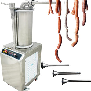 Hydraulic Auto Sausage Stuffer, 26L 110V Commercial Sausage Filling Machine with 3 Stainless Steel Nozzles, 1.1KW 400kg/h Electric Meat Filler for Home Use, Restaurants & Food Workshops