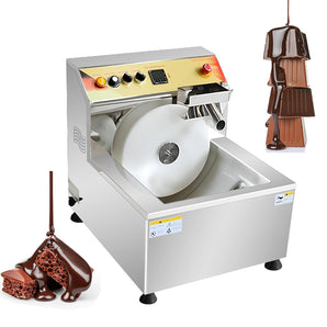 Chocolate Wheel Fountain Melting Tempering Machine, 1200W, 12.4L Capacity, 110V, Hot Chocolate Heater with Vibration, 8kg/Batch