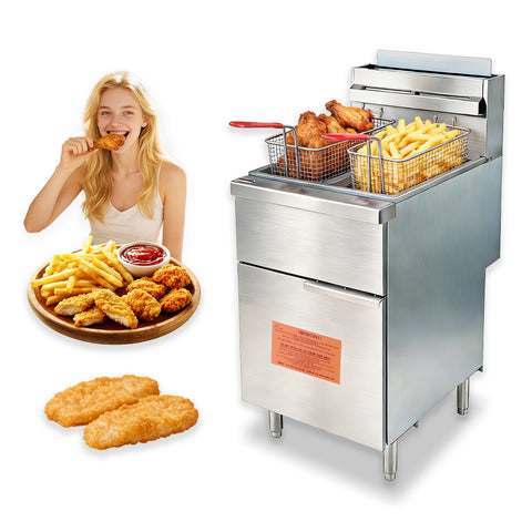 Each Delivering 30,000 BTU/H NG Commercial 50lbs Natural Gas Fryer with 4 Tube Burners