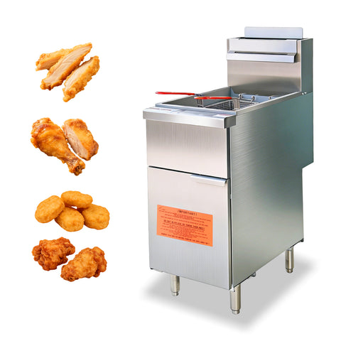 Commercial Floor-Standing Deep Fryer,Stainless Steel Propane Gas Fryer (3 Burner fryer)
