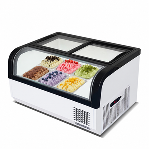 Kolice 6 Pans Ice Cream Dipping Cabinet, Gelato Countertop Ice Cream Freezer Display with Led