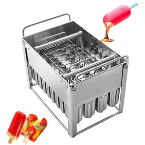 Commercial stainless steel ice lolly popsicle pop making mold set tools ice lollipop mold set