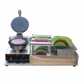 3 molds Mexico Taco Table Top Waffle Bowl Maker Electro Freeze Rolled Fry Fried Ice Cream Machine Pizzelle Maker