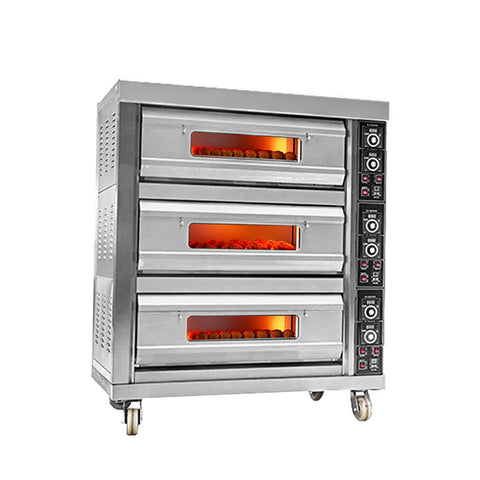 3 Deck 6 Tray Oven Commercial Big Gas Bakery Oven Gas Automatic Cake and Bread Gas Oven for Bakery