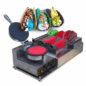 3 molds Mexico Taco Table Top Waffle Bowl Maker Electro Freeze Rolled Fry Fried Ice Cream Machine Pizzelle Maker