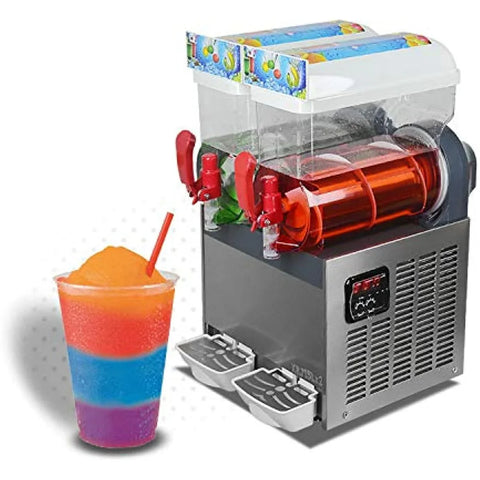Máquina de granizado de hielo Margarita máquina de bebidas congeladas máquina de refrigeración máquina de hacer granizados máquina de granizados máquina de enfriamiento de jugo granizado - tanques de 2X15L