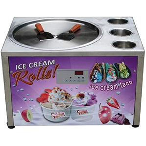 Kolice commercial 18 inches tabletop single round ice pan with 3 tanks fried roll ice cream machine auto defrost smart temperature control