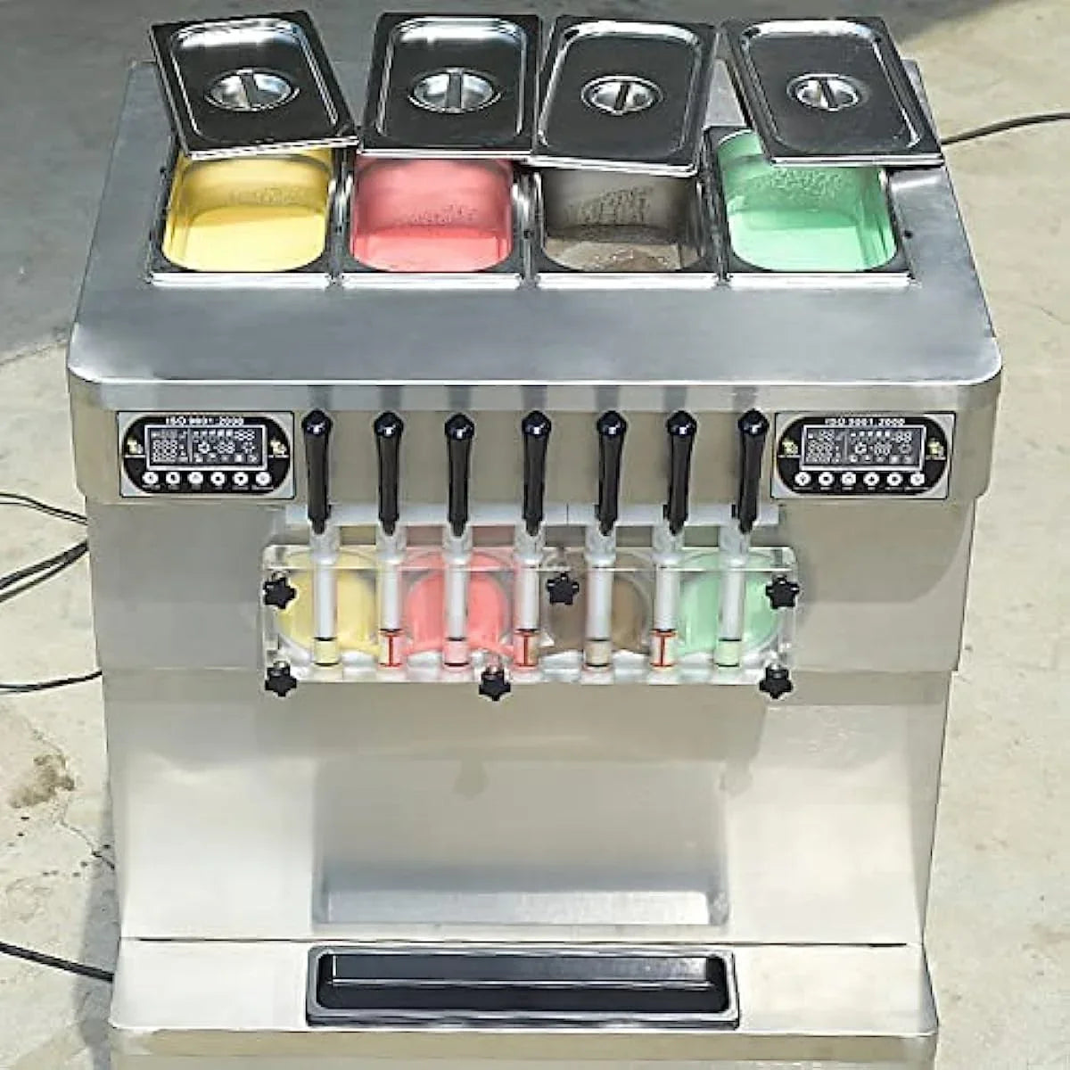 Kolice soft serve machine upper hoppers and precooling system