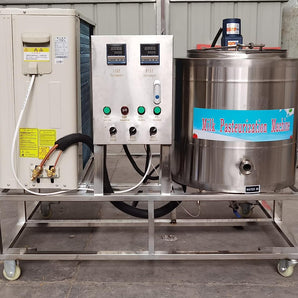 100L capacity Refrigerated Pasteurization Machine with compressor Cooling Function for Milk Juice Beer Sauce Sterilization Dairy Equipment