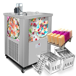 2 Mold Sets ice Cream Popsicle Machine ice pop Machine ice Lolly Making Machine ice Lollipop machine with 30 Stick per 110ml cavites