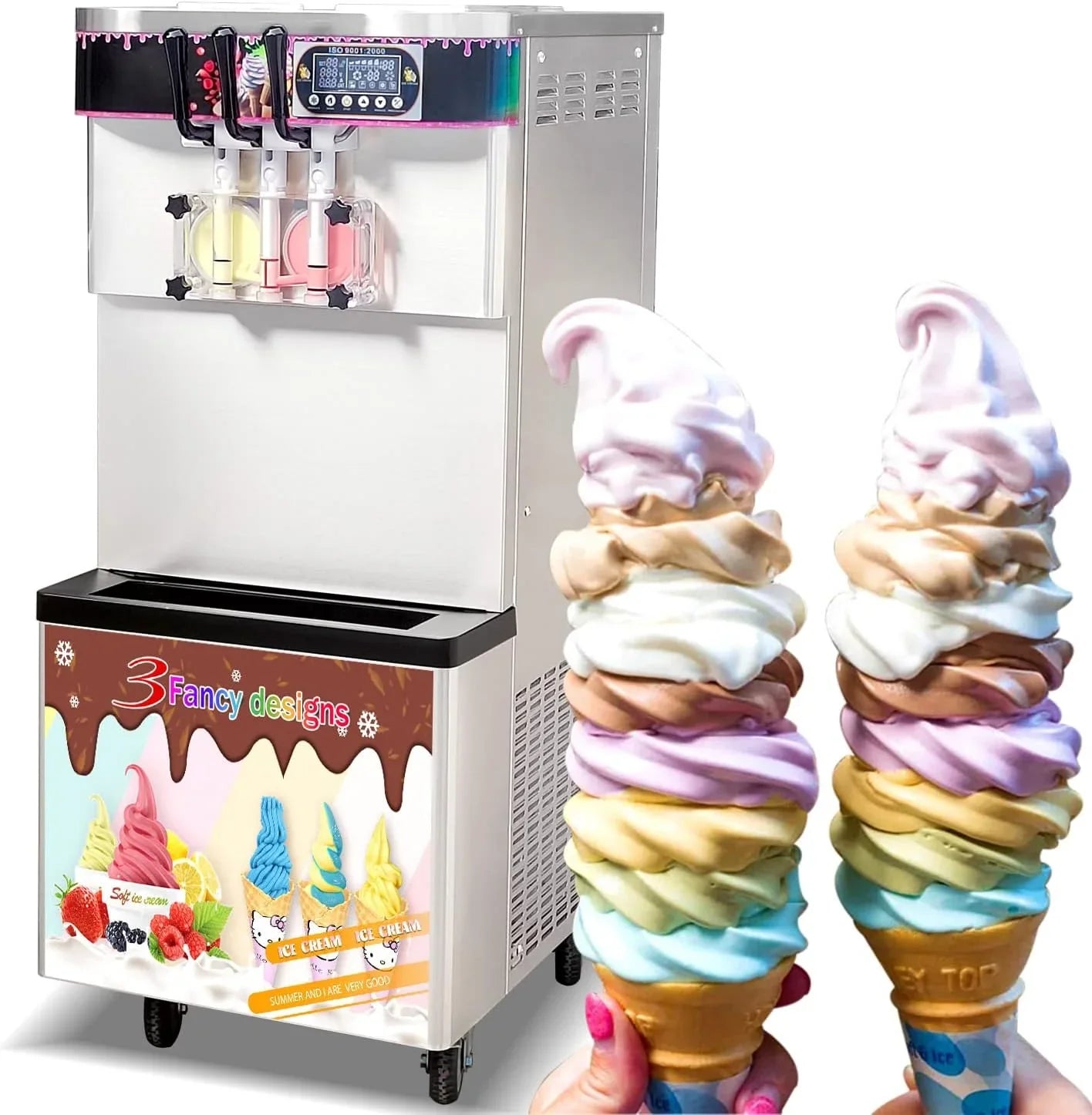ETL certificate 3 Flavors Soft Serve Ice Cream Machine, Frozen yogurt Ice Cream Maker