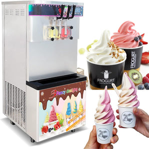 Kolice commercial 2 mix 1 mixed 3 flavors soft softy ice cream machine maker upper tanks refrigerated tansparent dispenser set