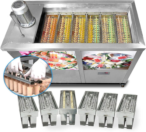 Ataforma Brazil 6 slim mold sets ice popsicle machine ice sticks machine ice pops machine minus 26 pcs popsicle stick per set