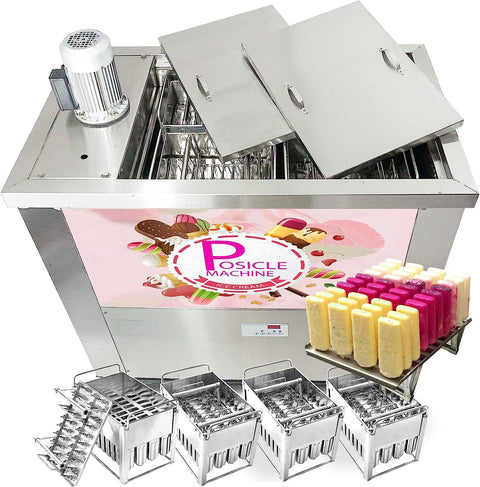 Commercial 4 mold sets ice popsicle stick making machine, ice pop making machine ice lollipop machine